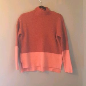 Two Toned Mock Neck Sweater